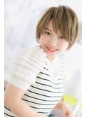 大人ガーリー♪シルキーベージュ小顔ショートウルフa1