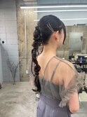 編みおろしポニーテール