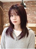 【macana指名】レイヤーカット ワインレッド 暖色 登戸