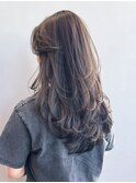 ロングおくれ毛美髪顔周りレイヤー韓国ヘア_ba549022