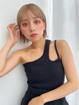 ソヨン むつ店(SOYON) 切りっぱなしボブ×ブロンドベージュ