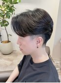 Haleブルーブラックニュアンスパーマスパイキーショートバーバー