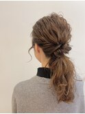 結婚式およばれヘア★ゆるふわローポニー