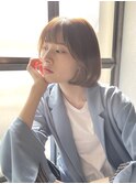 ぶつ切りボブ/抜け感ヘア/フレンチボブ/冬カラー/うぶバング/tom