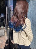 紫からブルーのグラデーションカラー