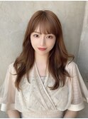 20代30代大人かわいいセミロングヘア★クリスタルベージュ
