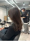 アッシュカラー_アッシュグレージュ_レイヤーロング