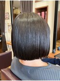 大人可愛いぱつっとボブ＊冬カラーダークブラウン20代30代