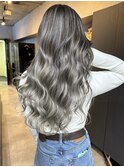 バレイヤージュ、ハイライト、レイヤー、シルバーグレージュ