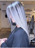 【ツヤ×筋】ホワイトシルバーバレイヤージュ×ブリーチ２回