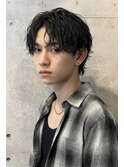 心斎橋メンズ◎色気波巻きスパイラルパーマ黒髪20代30代人気