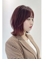 レア 新越谷(LEA)&nbsp;切りっぱなしボブエアリーロング美髪ピンクブラウン 髪質改善