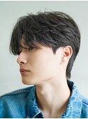 フェザーパーマニュアンスパーマセンターパートツーブロック佐賀