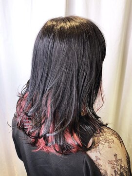 デイジー インデックスヘア 大島店(DAISY index hair) くびれセミディ×グラデーションカラー×ビビッドピンク