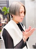 ハンサムショートショートヘアブロンドアッシュハイトーン金髪