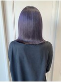 10代20代 パープル/ラベンダーカラー/艶髪/外ハネボブ
