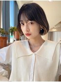 韓国風ボブ×ダークアッシュインナーカラー