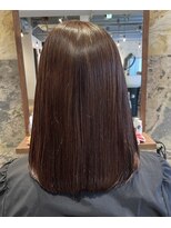 ジュエ (jouer) ツヤ髪ラベンダーピンク 髪質改善ストレートミディ