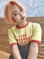 ミンクス渋谷スマートサロン(MINX shibuya smart salon)&nbsp;シアーカラー ショート 姫カット ダークアッシュ 魅力倍増カール