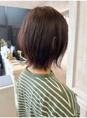 福山人気10代20代30代ラズベリーブラウン外ハネボブ軽め艶髪美髪
