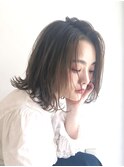Say.イメチェンミディアム黒髪外ハネボブ美髪ワイドバング青山