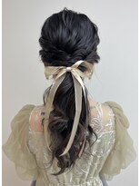 キイ ギンザ(k.e.y GINZA)&nbsp;ローポニー/結婚式ヘア/お呼ばれヘア/早朝ヘアセット