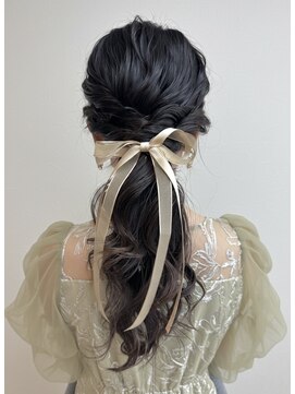 キイ ギンザ(k.e.y GINZA) ローポニー/結婚式ヘア/お呼ばれヘア/早朝ヘアセット