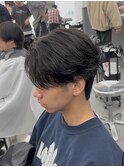 フェザーパーマニュアンスセンターパート毛流れリバース