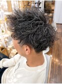 岡山メンズサロン20代30代刈り上げショートニュアンスパーマ