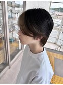 顔まわりと襟足に入れた フェイスフレーミング×デザインカラー