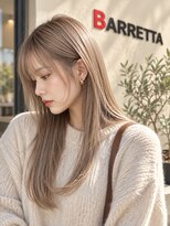 ルシードスタイル バレッタ(LUCIDO STYLE BARRETTA)&nbsp;ハイトーンカラー×ストレートロング×ミルクティーベージュ