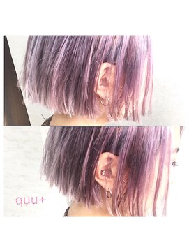 ヘアールームキュー(HAIR ROOM quu+) バイオレットピンク　個性派カラー