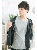 チャコールグレーモテ髪ショートネオウルフb1