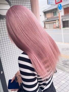 タイドヘア 茨木店(TIDE HAIR) ハイトーンピンク×ストレートロング