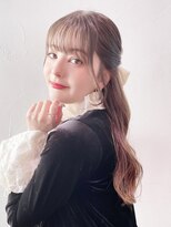 アイティーバイアルバム 下北沢店(IT by ALBUM)&nbsp;ハーフアップウェーブ_斜めバンググレージュカラー_69006