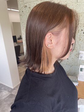 しなこ美容室 イヤリングカラーミルクティーベージュ