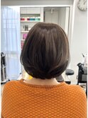 艶髪 ボブ  髪質改善  ベージュカラー 酸熱 透明感カラー  