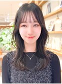 20代30代40代◎韓国ヘアー顔周りレイヤー似合わせカット前髪あり