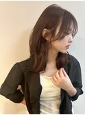 インナーカラーレイヤーカットイヤリングカラーミディアムヘア