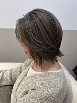 ソエル(Soell)&nbsp;三宮 元町 白髪ぼかし 白髪染め ボブレイヤー チャコールグレー