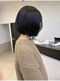 切りっぱなしボブ/ダークラベンダーベージュ/サイドバング