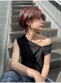 「NUDE」#20代30代40代大人ショートボブピンク前下がりショート