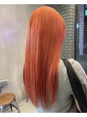 オレンジベージュケアブリーチダブルカラーハイトーンカラー