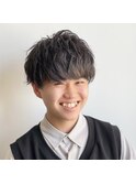 ツーブロックナチュラル束感マッシュ無造作波巻き王道