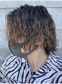 メンズマッシュパーマ波巻スパイラルパーマツイストパーマ