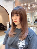 ロンド エスポワール 錦糸町(Lond espoir)&nbsp;ピンクベージュ前髪カタログマルチダボブ【韓国ヘア/顔まわり】