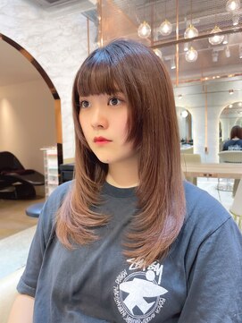 ロンド エスポワール 錦糸町(Lond espoir) ピンクベージュ前髪カタログマルチダボブ【韓国ヘア/顔まわり】