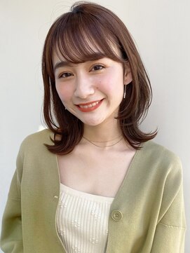 ガーデン 銀座(GARDEN) ミディアムくびレイヤーハッシュカットフルバング前髪パーマ