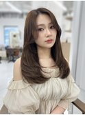 韓国くびれロング レイヤーオルチャン小顔前髪 艶髪
