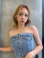 ロンド ストラーダ 心斎橋(Lond strada)&nbsp;韓国前髪顔周りロング×ピンクブラウン[心斎橋/髪質改善]